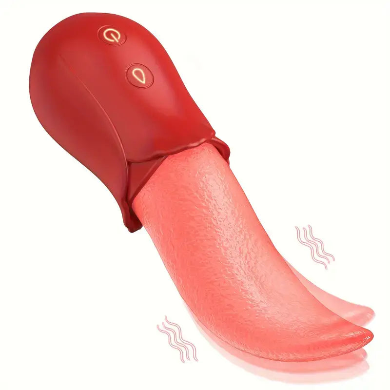 10-Modes Palm-Sized Quiet Rechargeable Silicone Tongue Licking Rose Toy - The Rose Toys