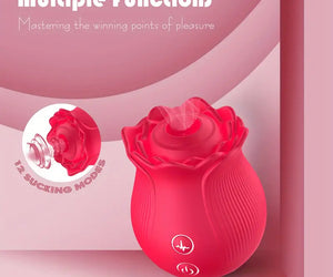 12 Frequency Sucking Vibrating Rose Sex Toy For Clit G-spot Anal Stimulation - The Rose Toys