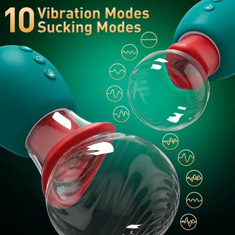 10 Vibrating Sucking Modes Rose Toy For Female Clitoral Nipple Stimulation - The Rose Toys