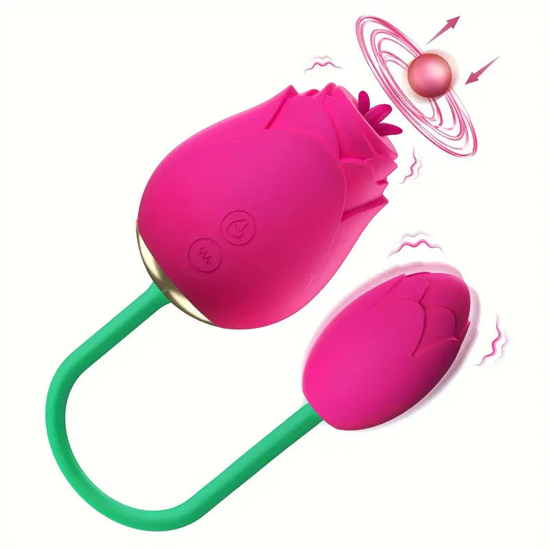 Valentine's Day Gift 2in1 Clitoral Tapping Rose Sucking Vibrator Sex Toy - The Rose Toys