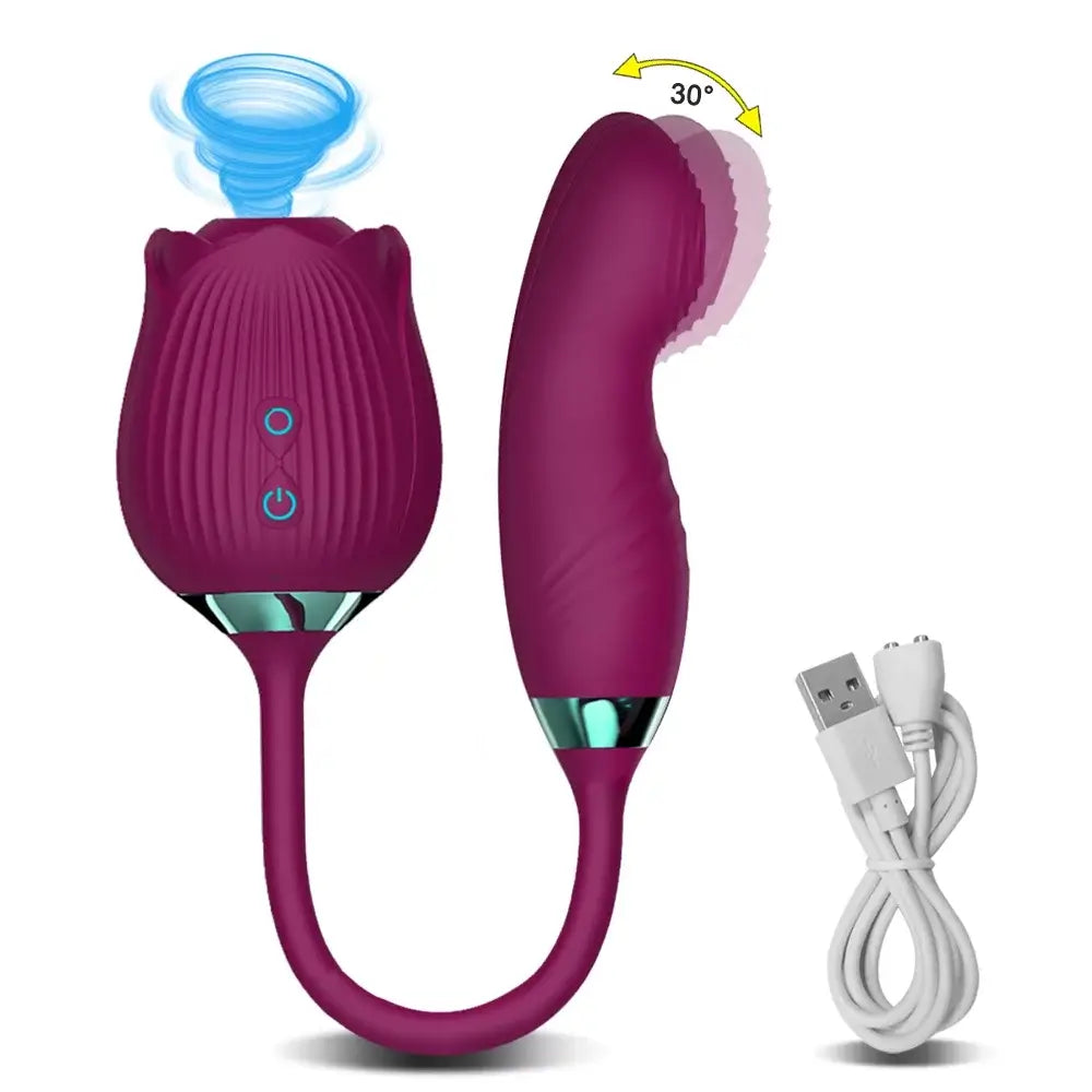 Wiggling Vibrating Sucking Rose Toy For Women Licking Clitoris Stimulation - The Rose Toys