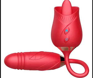 Thrusting Sucking Rose Toy Vibrator Sex Toy With Licking Tongue - The Rose Toys