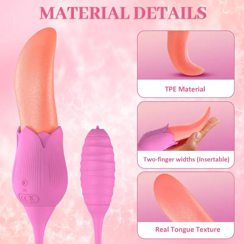 3In1 Women Rose Toy Clitoral Stimulator Tongue Licking Nipple Licker The Rose Toys