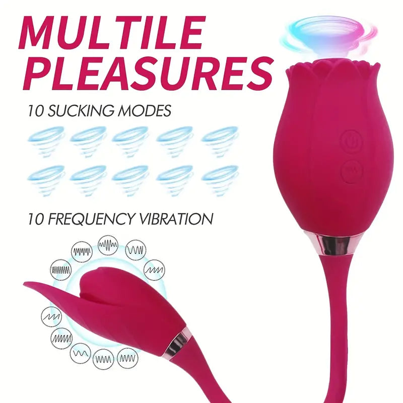 Rose Sucking Multi-frequency Vibration Teasing Massager Sex Toy The Rose Toys