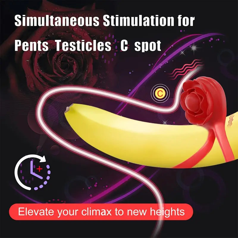 Rose Vibrating Penis Ring 10 Levels Intensity App Control Rose Toy The Rose Toys