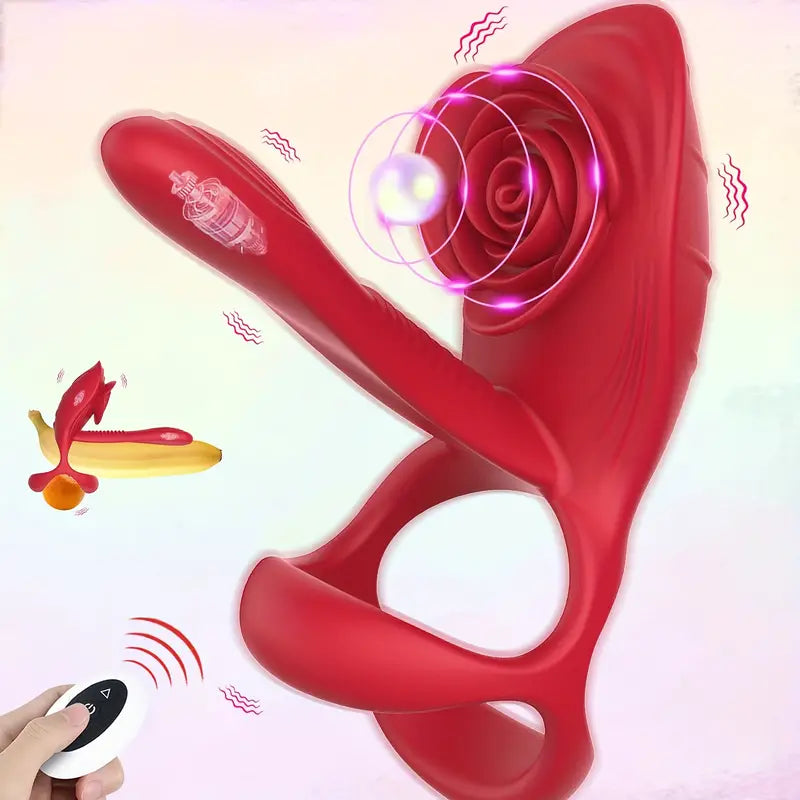 Vibrating Cock Ring Rose Clitoral Stimulator For Couples Adult Sex Toy The Rose Toys