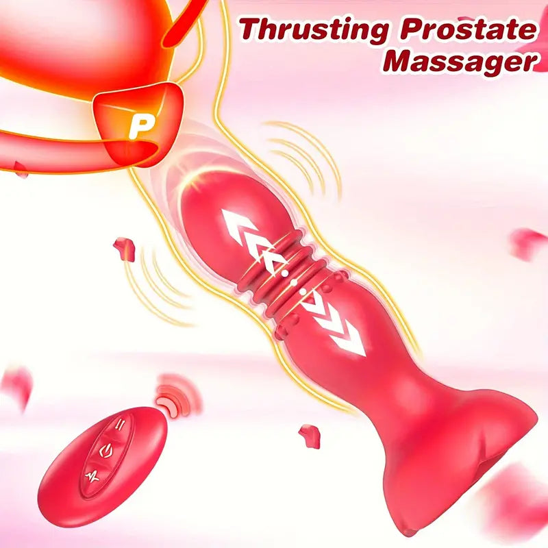 Thrusting Anal Butt Plug Vibrating Remote Control Rose Adult Sex Toy The Rose Toys