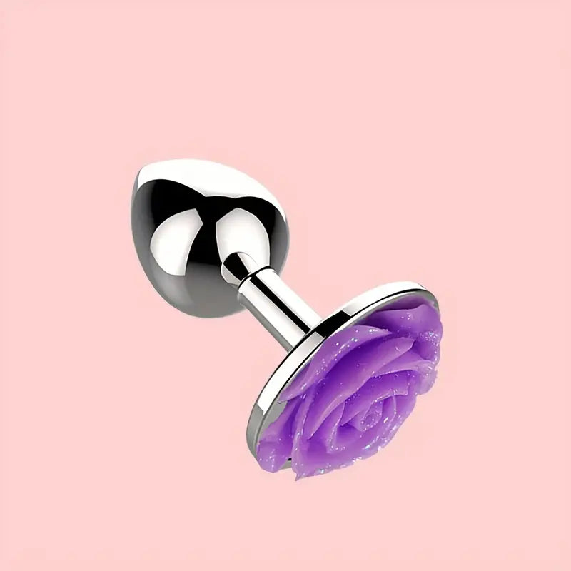 Metal Rose Anal Plug Sex Toy For Men Women Sex Orgasm Pleasure The Rose Toys