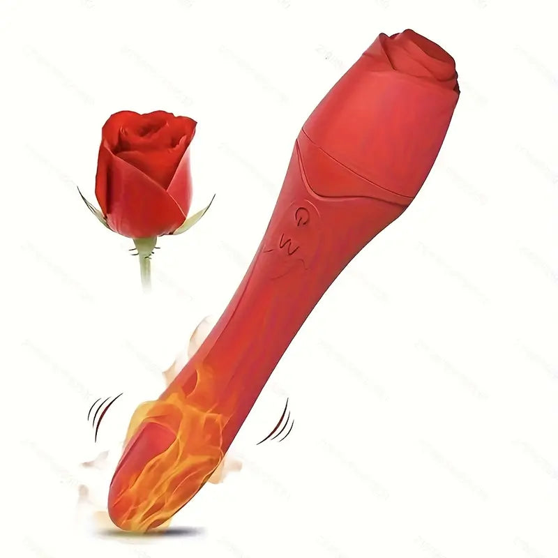 Rose G Spot Vibrator Heating Rose Dildo For Women Vagina Sex Toy The Rose Toys