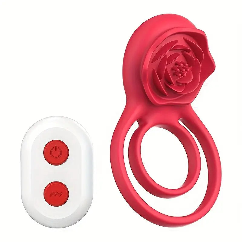 Rose Flower Lock Ejaculation Dual Cock Ring Remote Rose Vibrator The Rose Toys