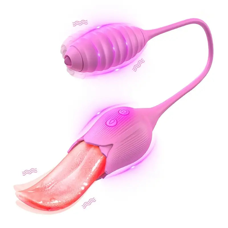 3In1 Women Rose Toy Clitoral Stimulator Tongue Licking Nipple Licker The Rose Toys